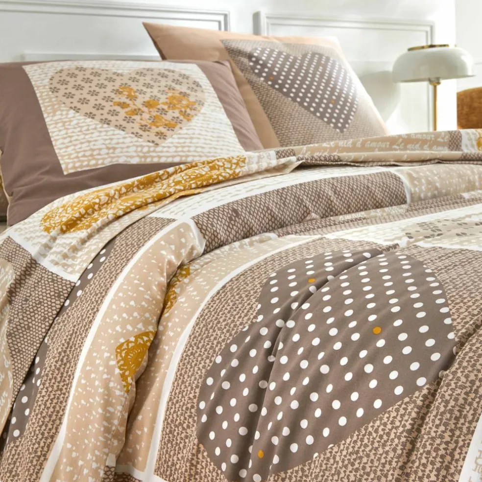Linge de lit Lovely en coton imprimé coeurs