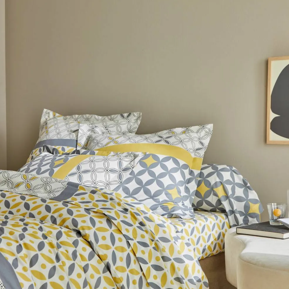Linge de lit Marlow en coton motifs géométriques