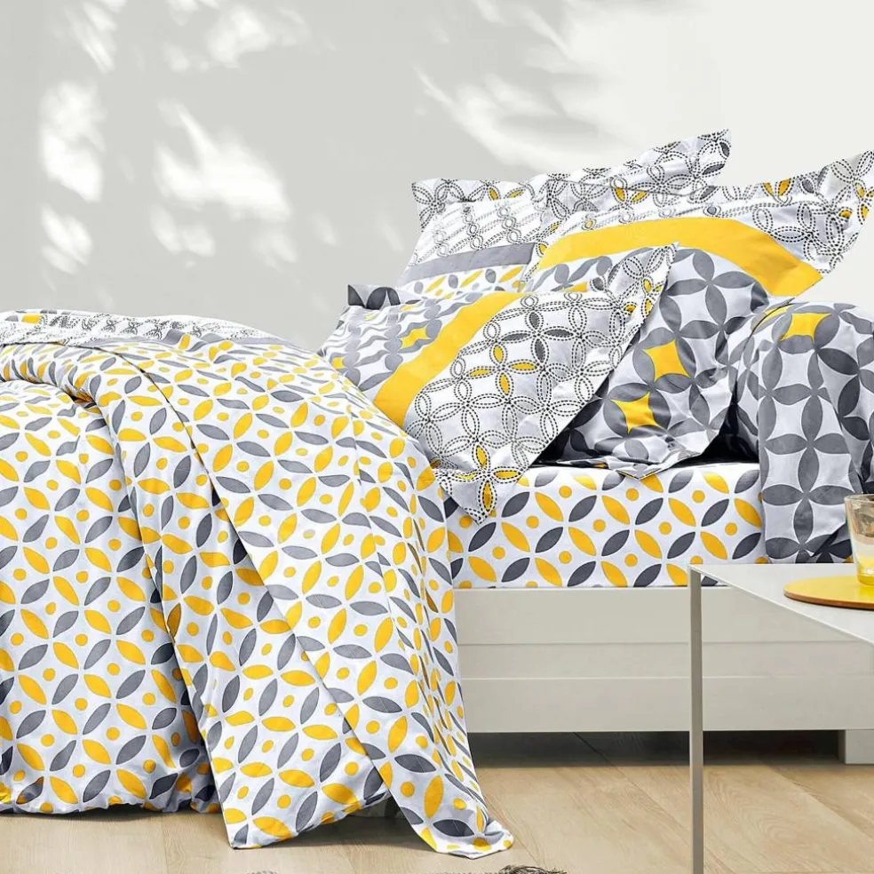 Linge de lit Marlow en coton motifs géométriques