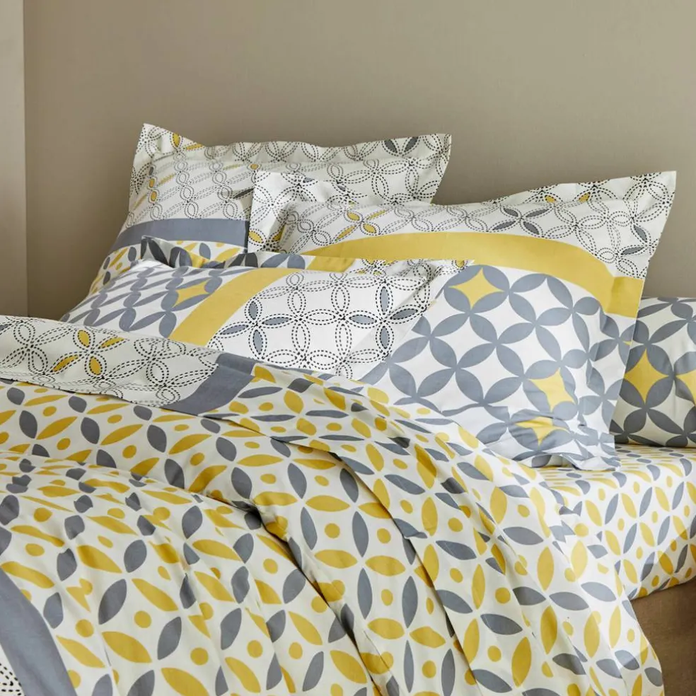Linge de lit Marlow en coton motifs géométriques