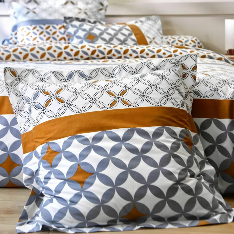 Linge de lit Marlow en coton motifs géométriques