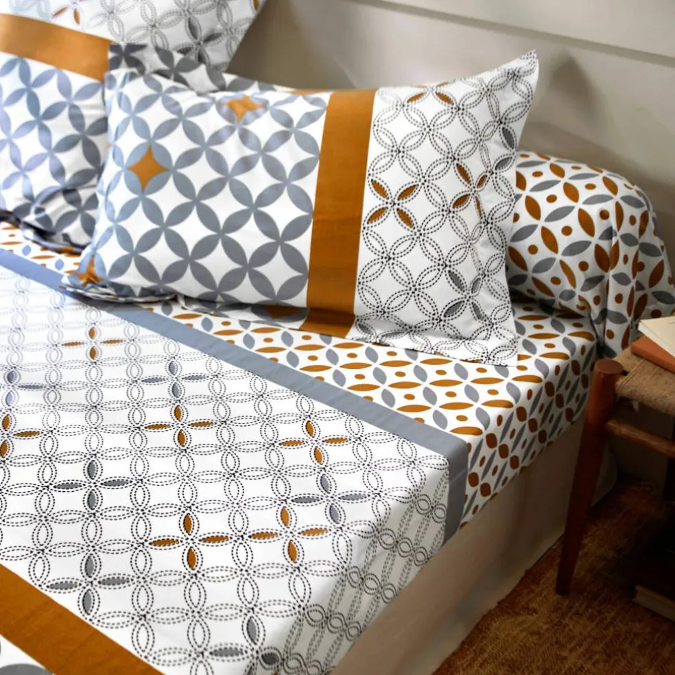 Linge de lit Marlow en coton motifs géométriques
