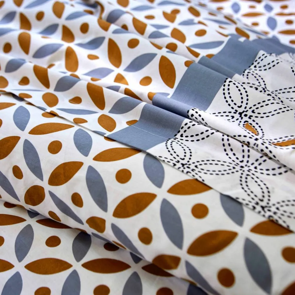 Linge de lit Marlow en coton motifs géométriques