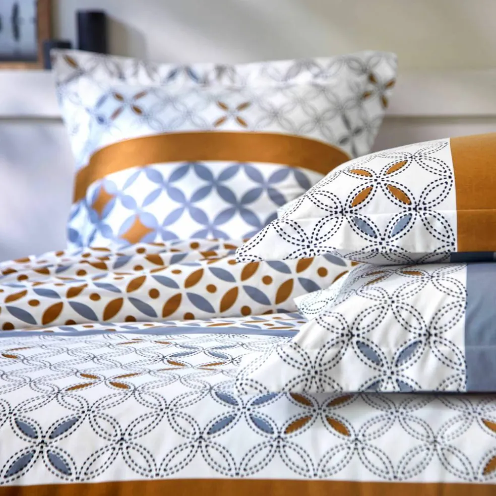 Linge de lit Marlow en coton motifs géométriques