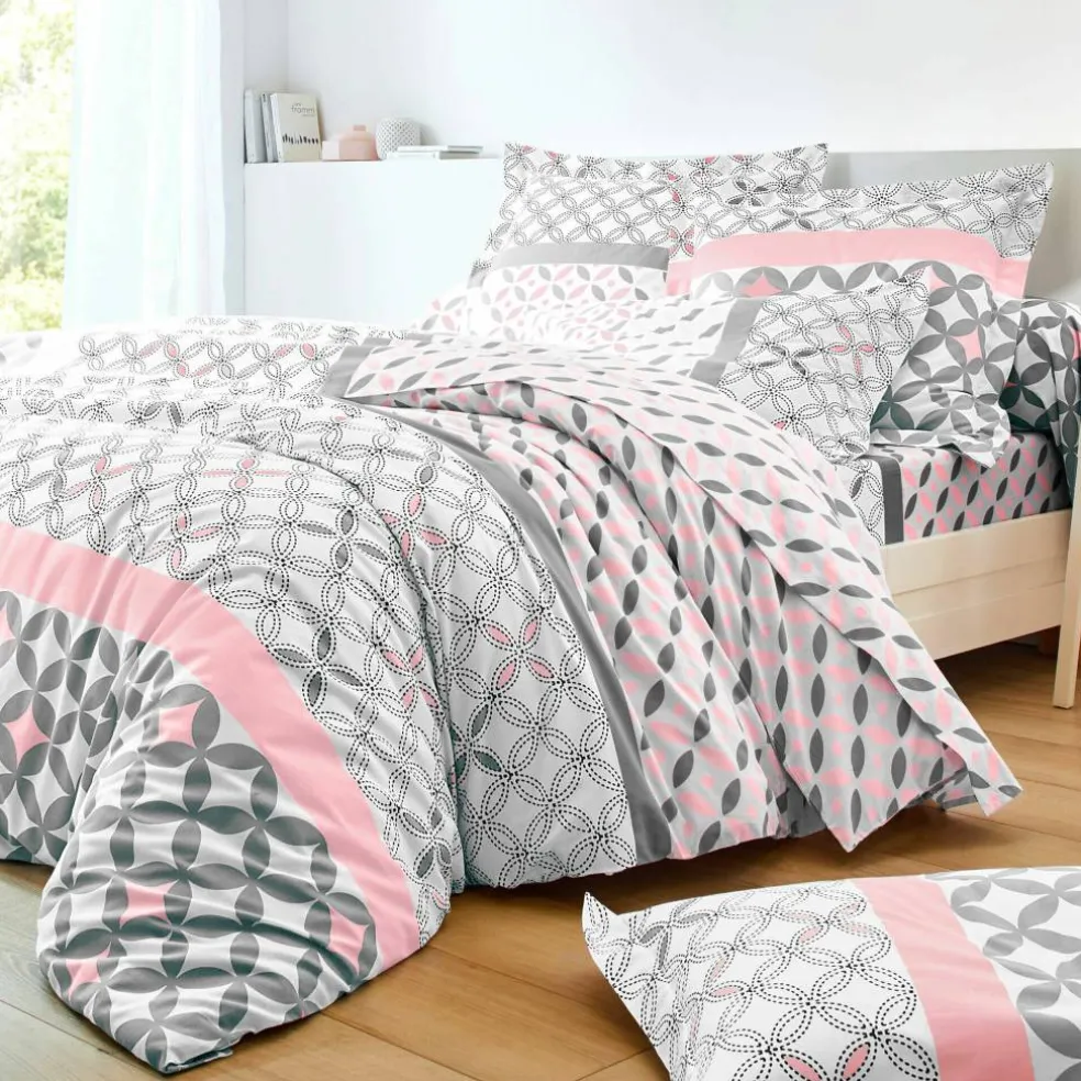 Linge de lit Marlow en coton motifs géométriques