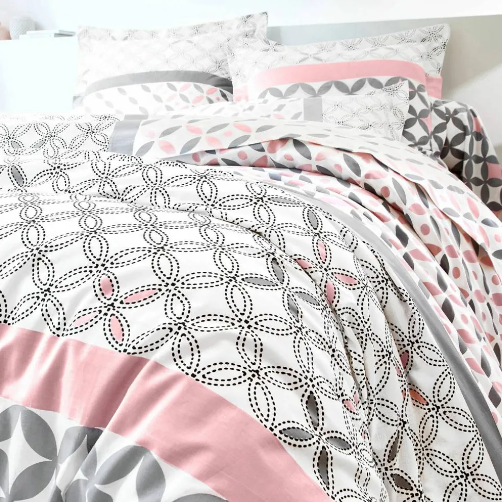 Linge de lit Marlow en coton motifs géométriques
