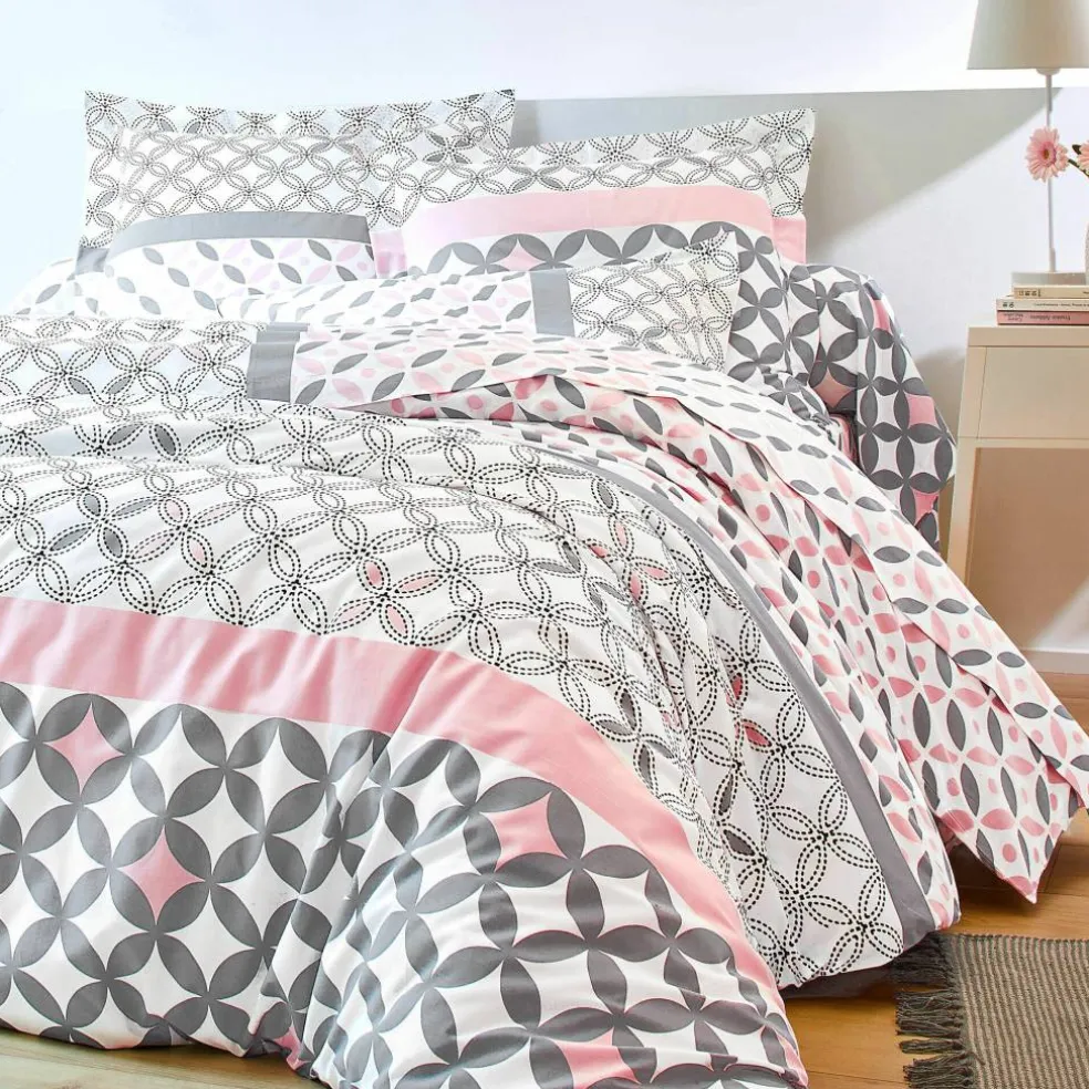 Linge de lit Marlow en coton motifs géométriques