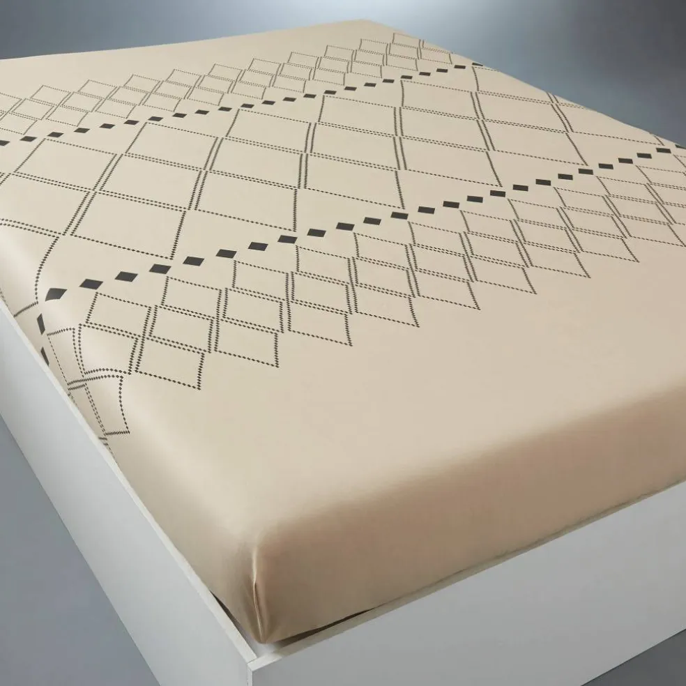 Linge de lit Massaï coton à motifs graphiques et finitions pompons