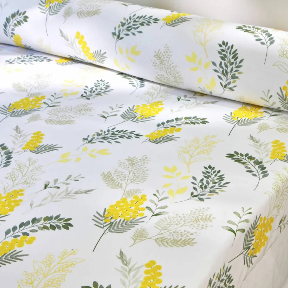 Linge de lit Mimosa en coton imprimé fleurs