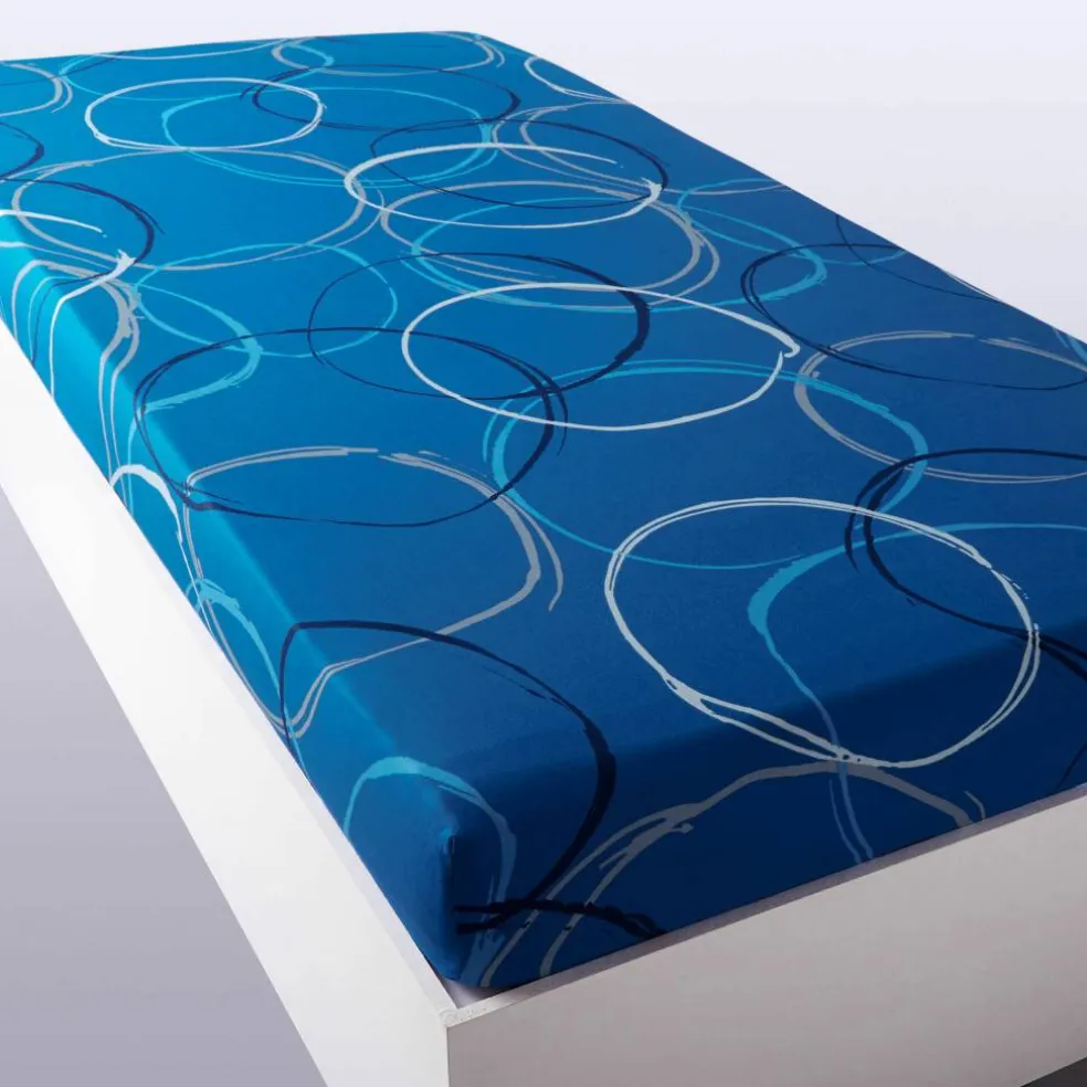 Linge de lit Noémie en polyester-coton imprimé cercles