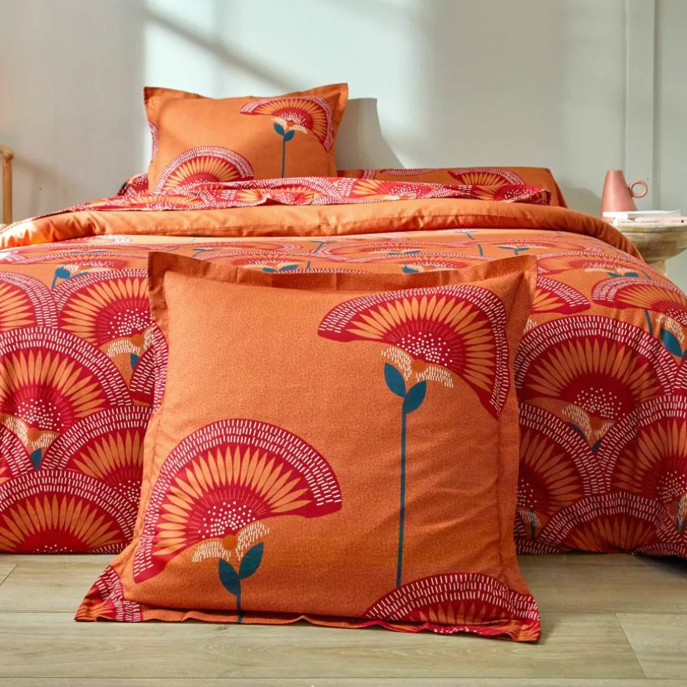 Linge de lit Suzanne en coton imprimé
