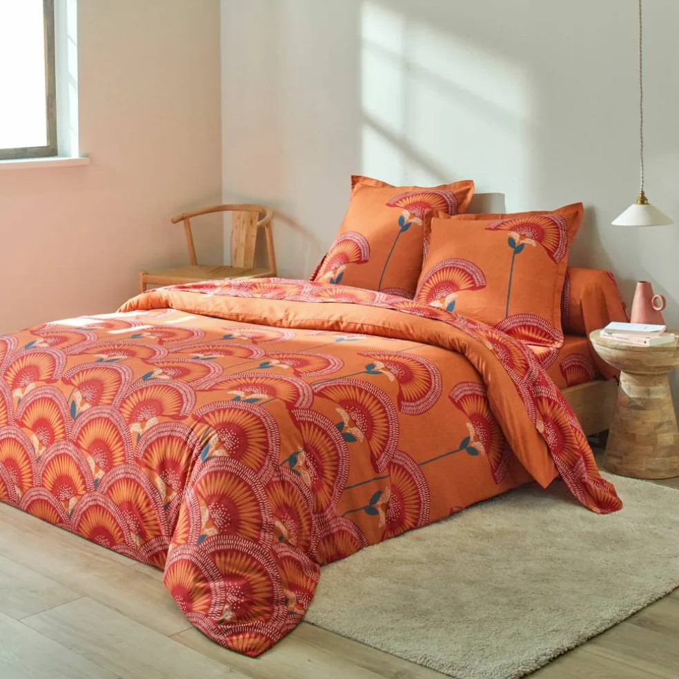 Linge de lit Suzanne en coton imprimé