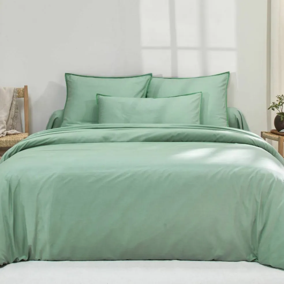 Linge de lit uni coton lavé