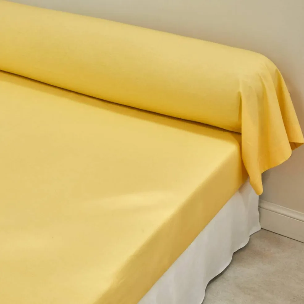 Linge de lit uni coton lavé