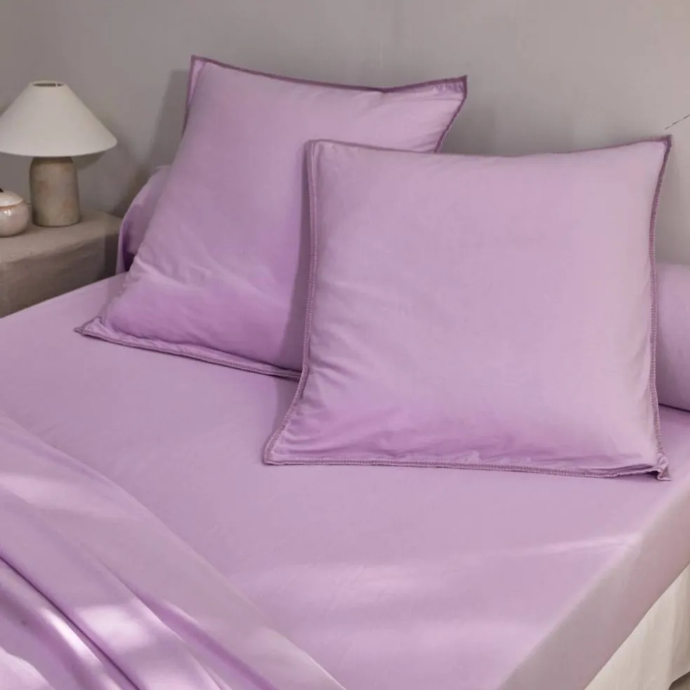 Linge de lit uni coton lavé