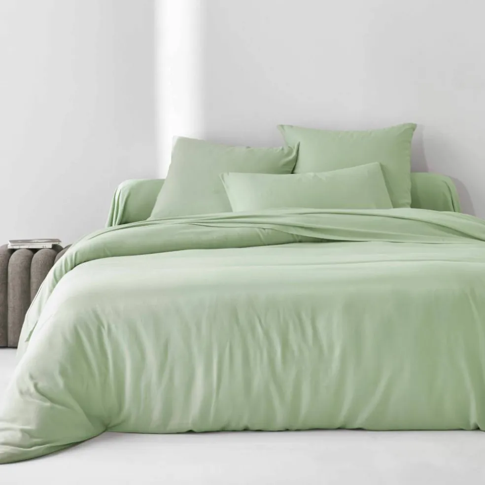 Linge de lit uni en bambou et en lin**
