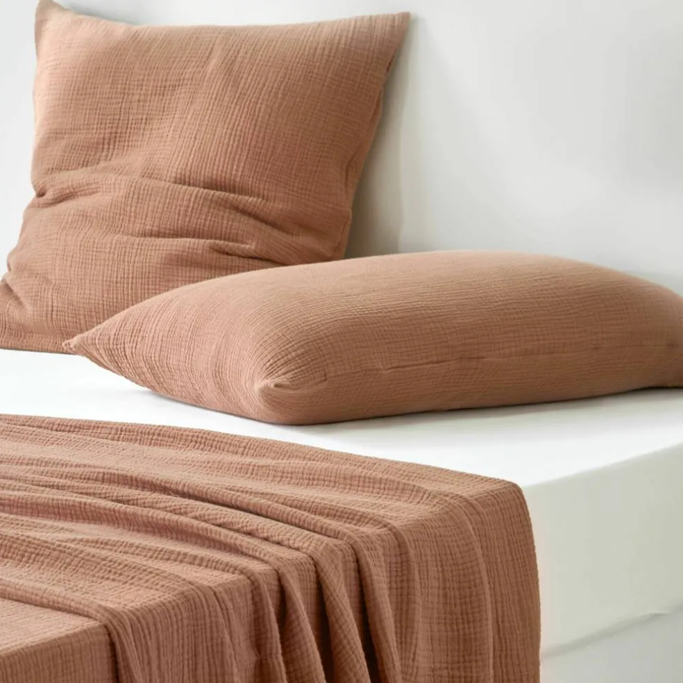 Linge de lit uni en triple gaze de coton