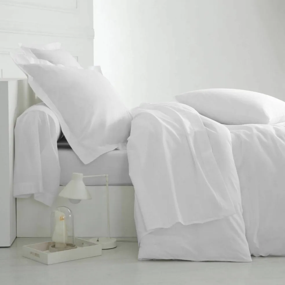 Linge de lit uni polyester-coton Colombine