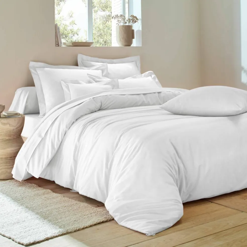Linge de lit uni polyester-coton Colombine
