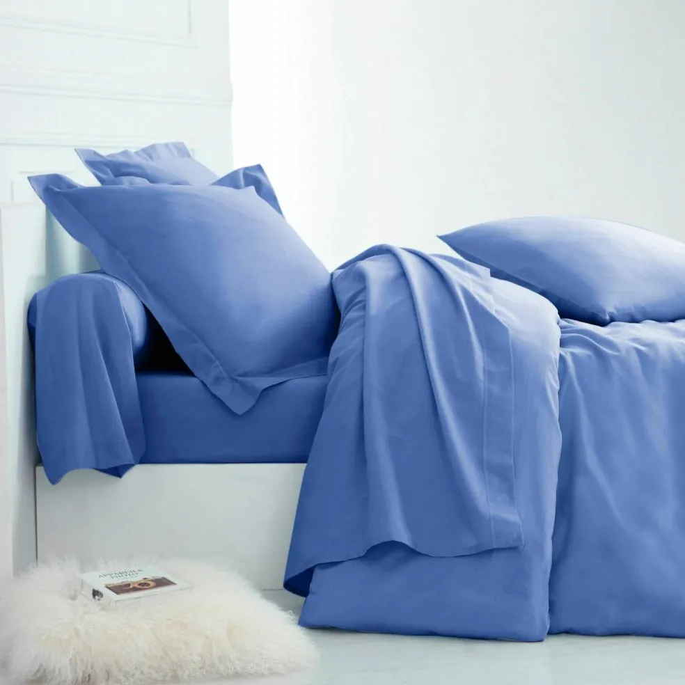 Linge de lit uni polyester-coton Colombine