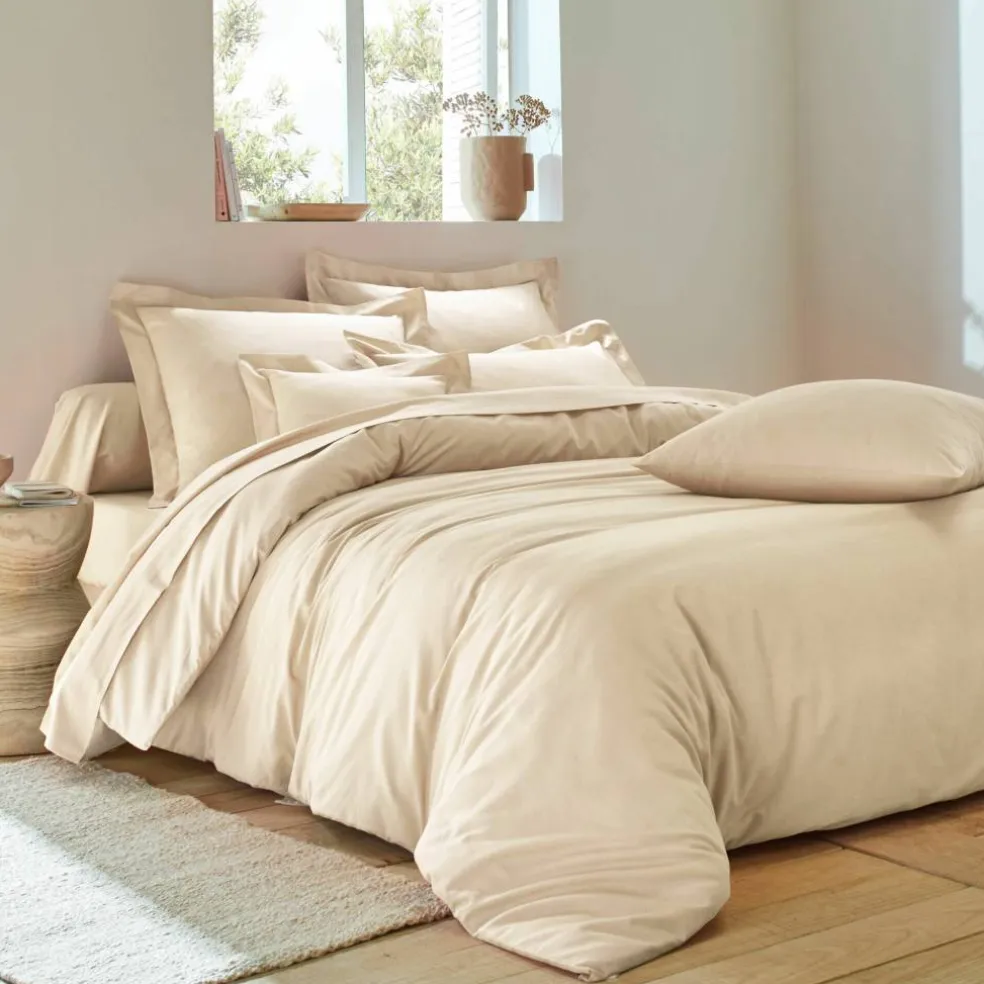 Linge de lit uni polyester-coton Colombine