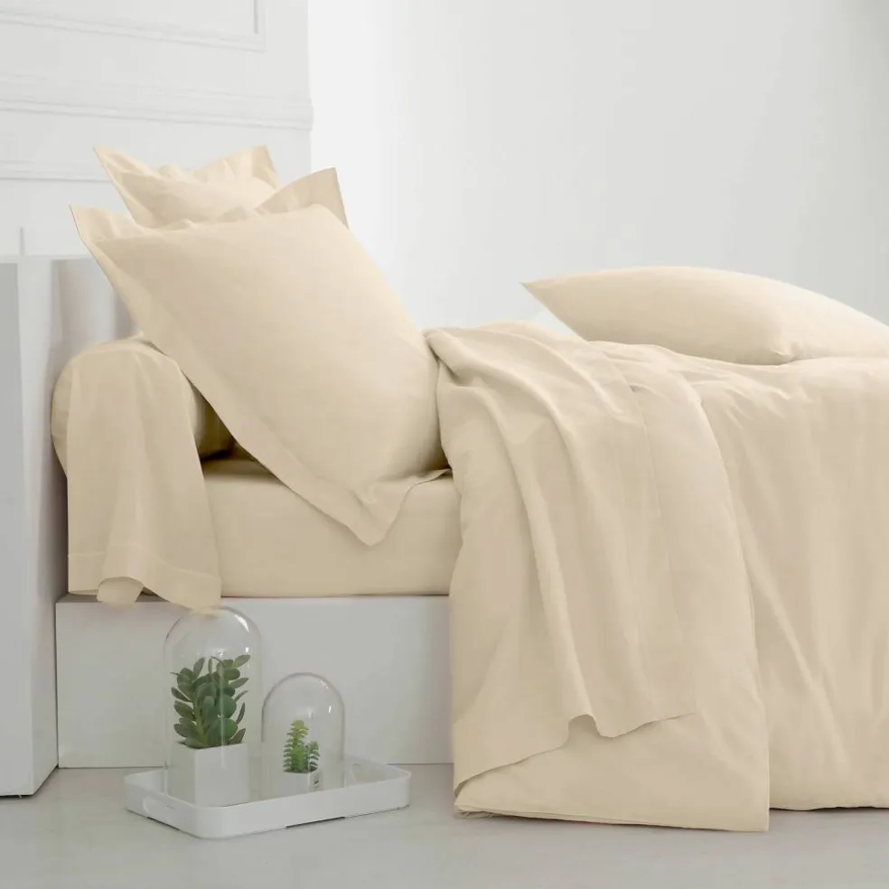 Linge de lit uni polyester-coton Colombine