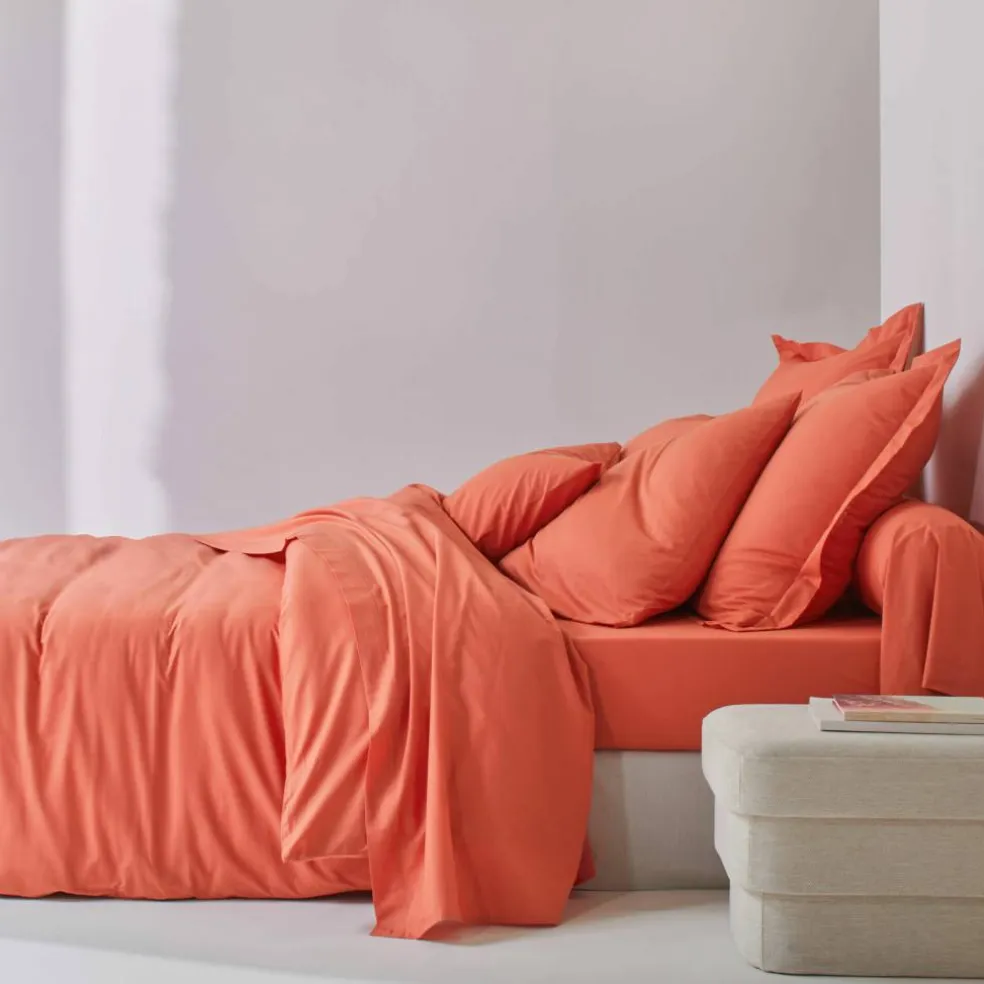 Linge de lit uni polyester-coton Colombine