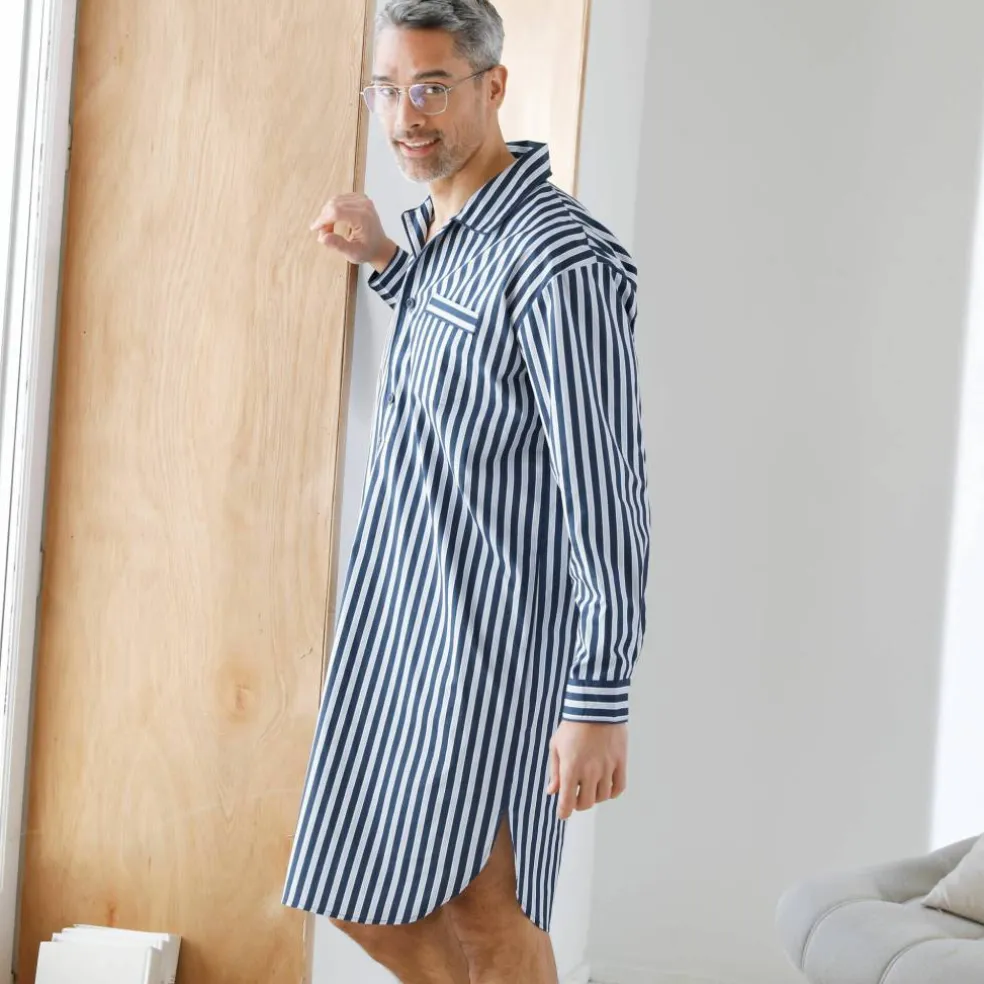 Liquette pyjama rayures popeline coton
