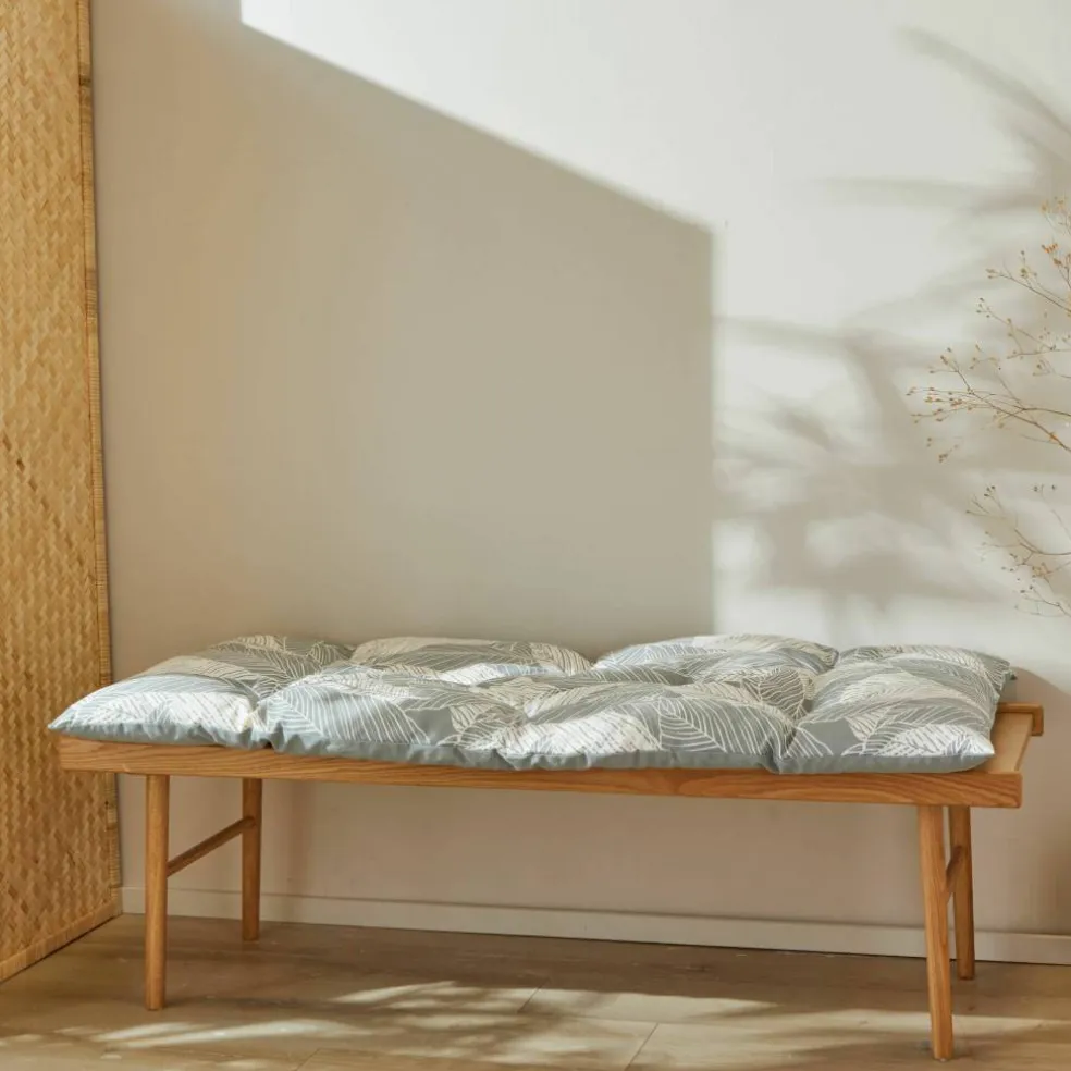 Long coussin déco imprimé feuillage