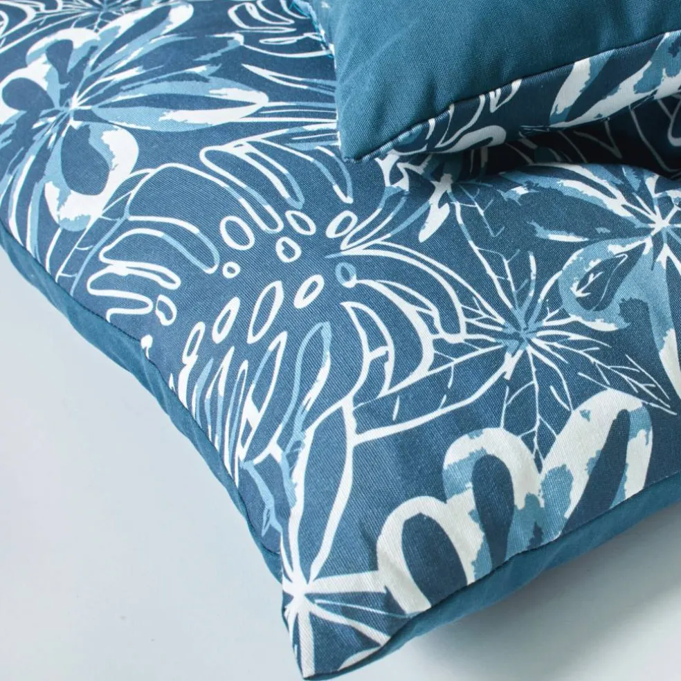 Long coussin déco imprimé feuillage