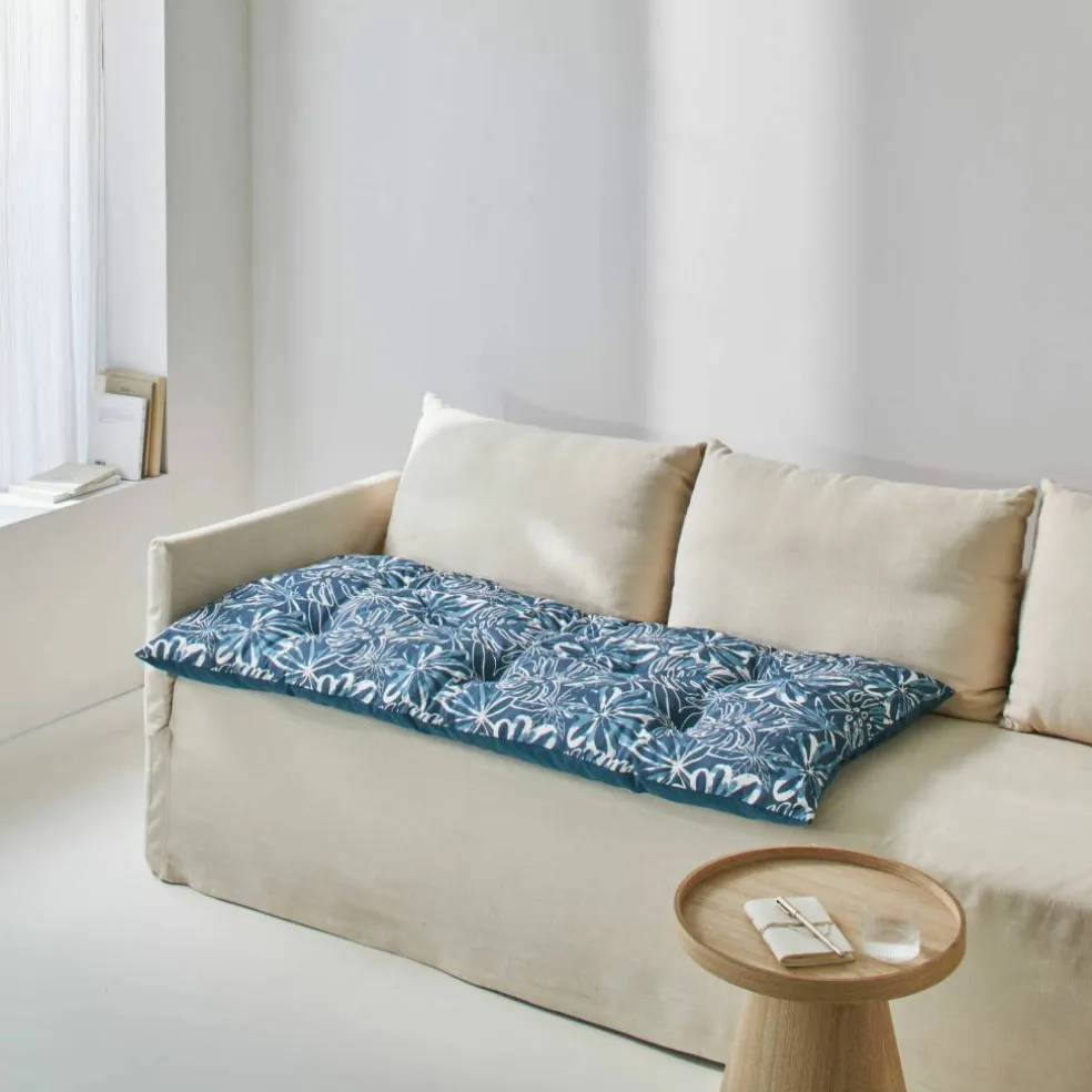 Long coussin déco imprimé feuillage