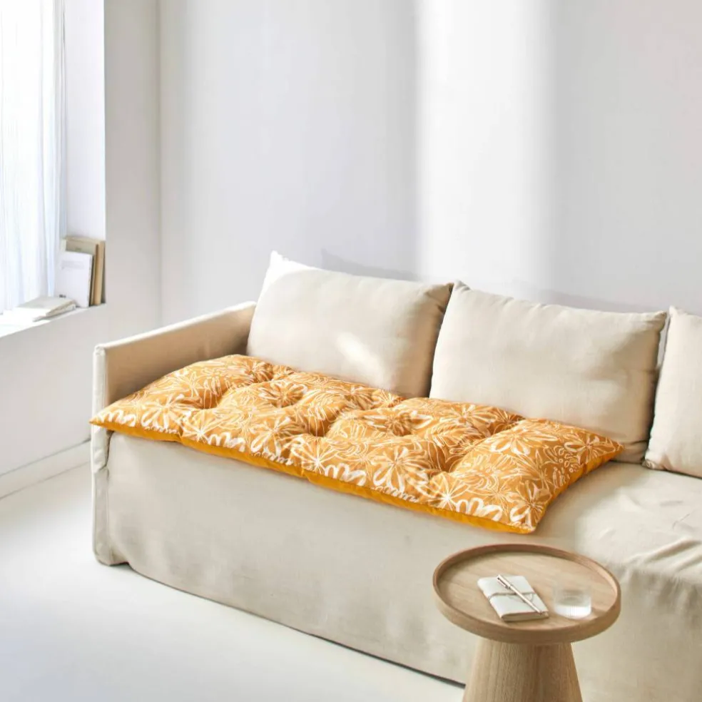 Long coussin déco imprimé feuillage