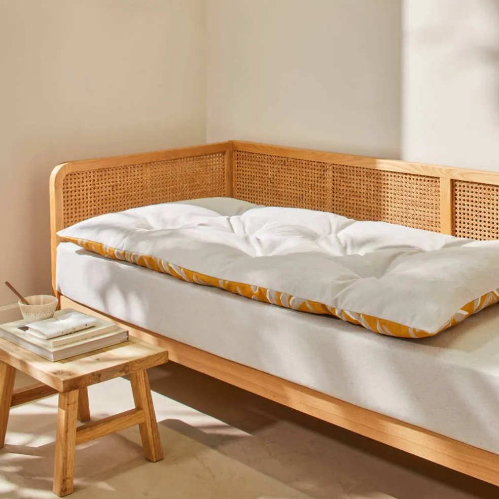 Long coussin de sol imprimé feuillage
