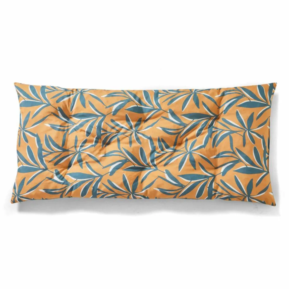 Long coussin de sol imprimé feuillage