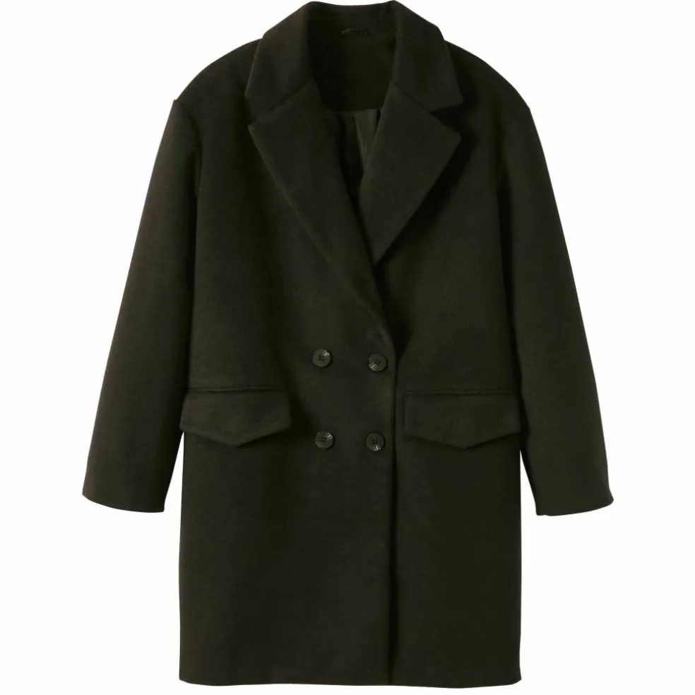 Manteau mi-long à col tailleur, boutonnage croisé