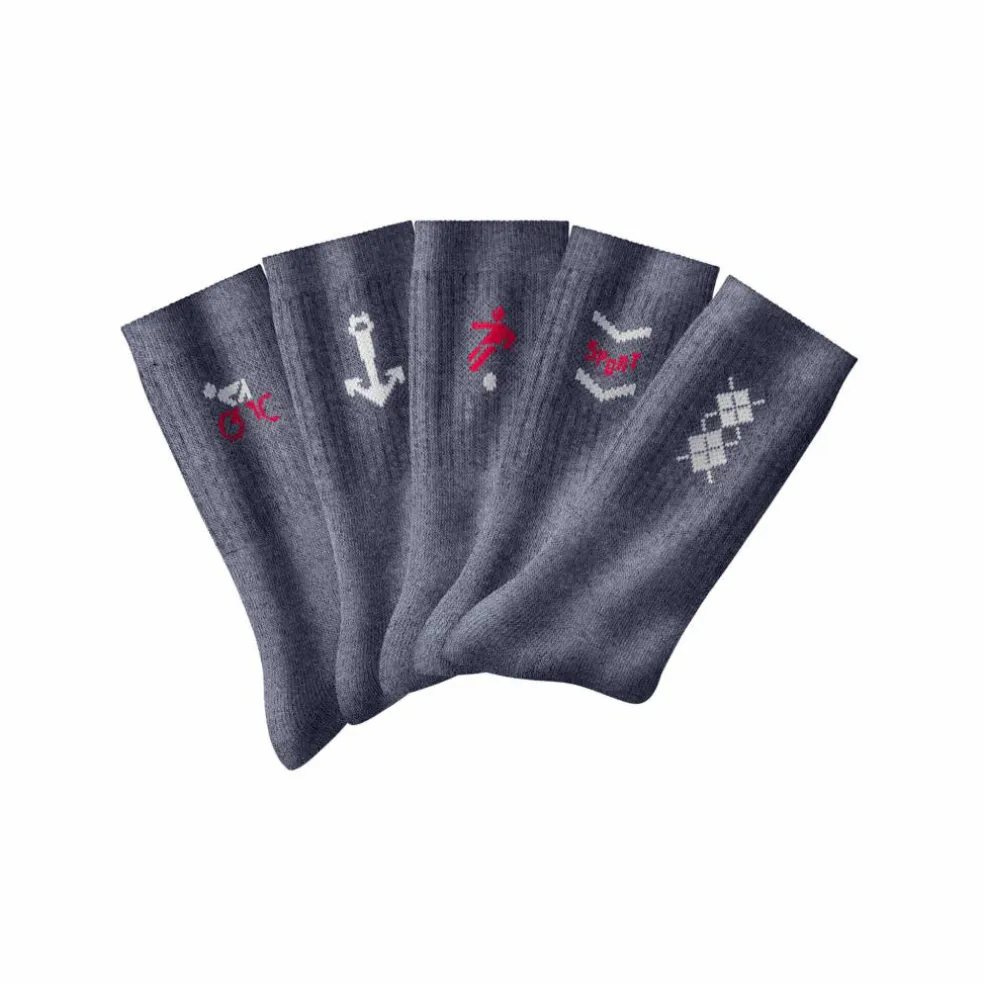 Mi-chaussettes motifs sport - lot de 10 paires