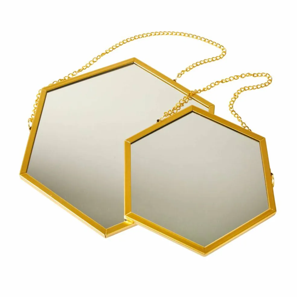 Miroir hexagonal - lot de 2