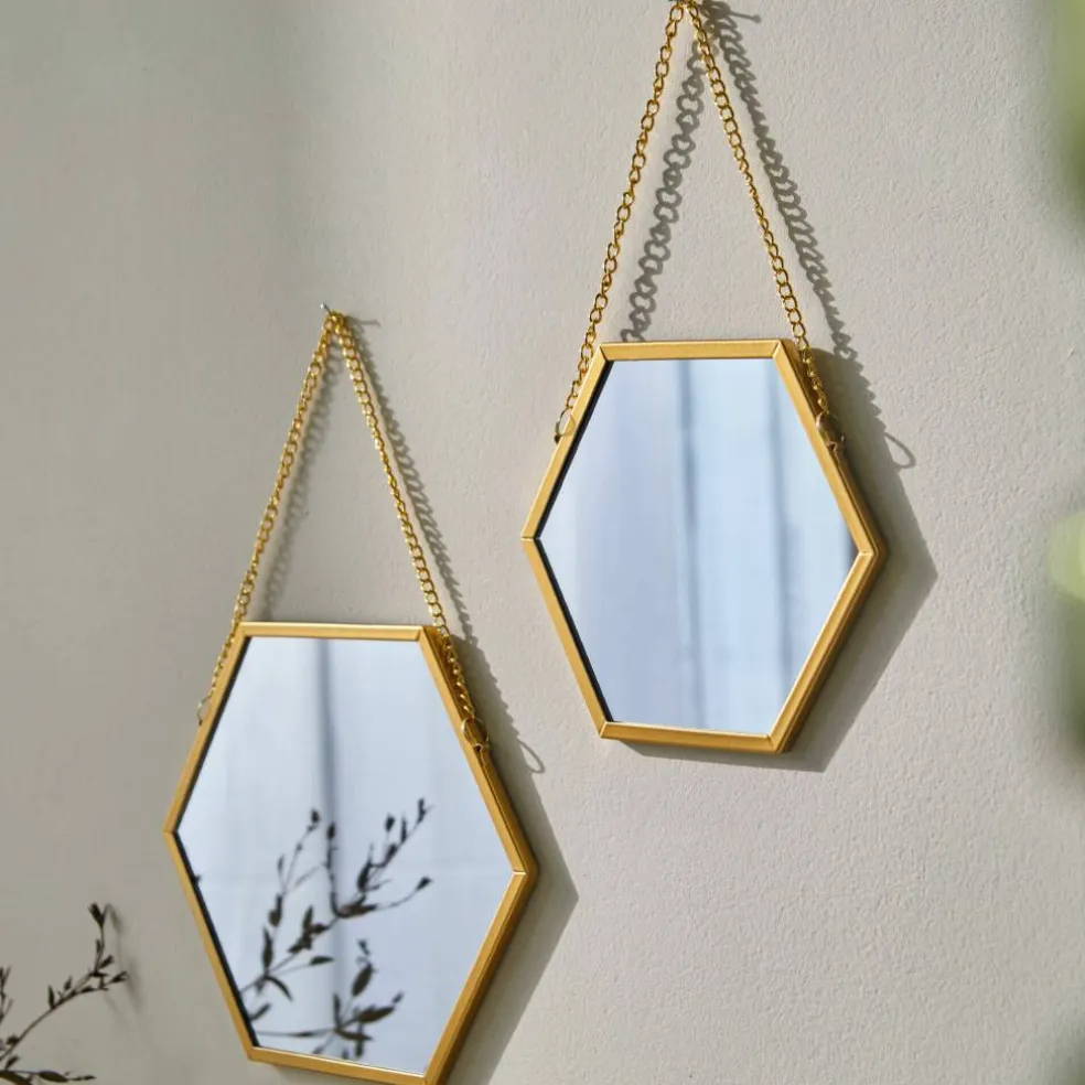 Miroir hexagonal - lot de 2
