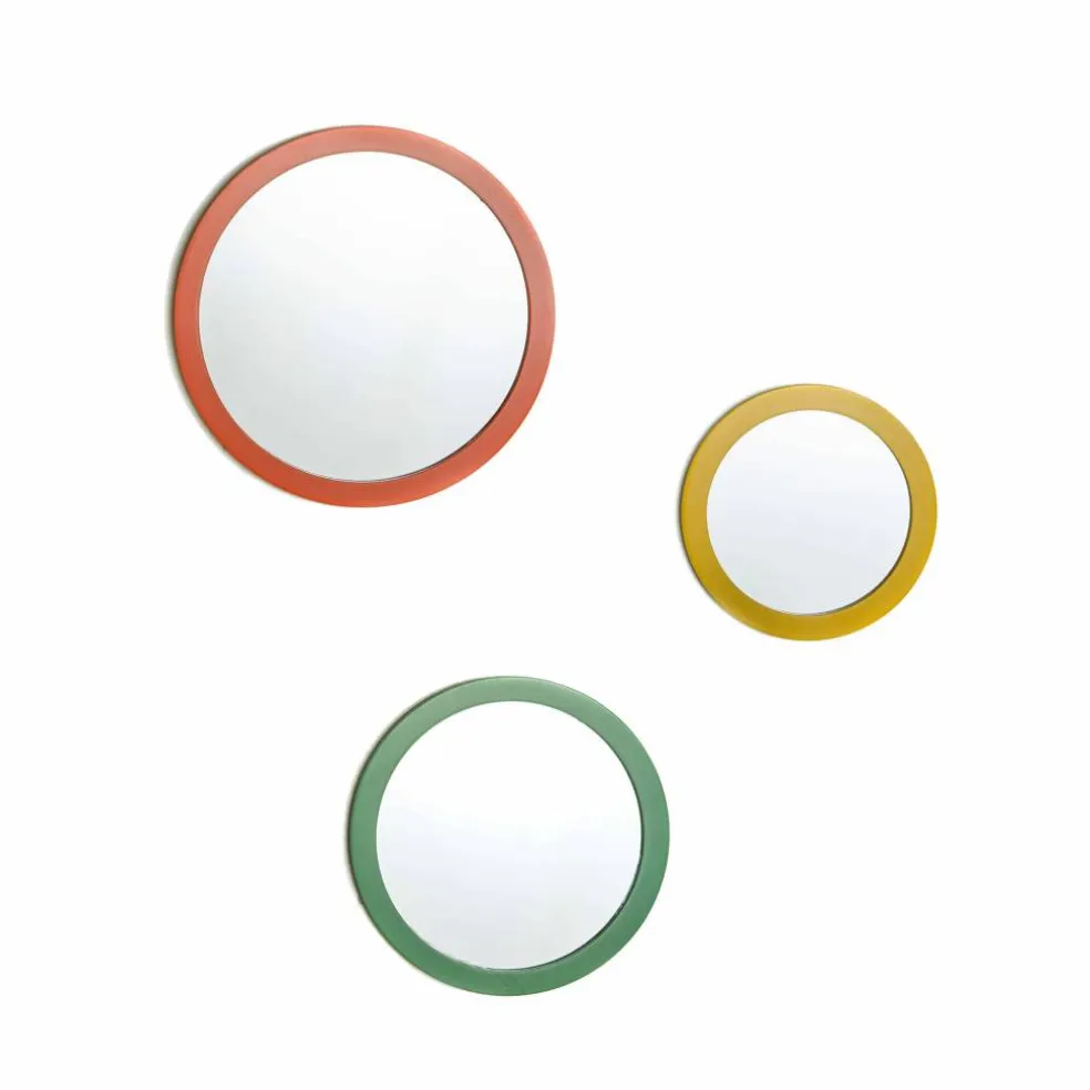 Miroir rond coloré - lot de 3