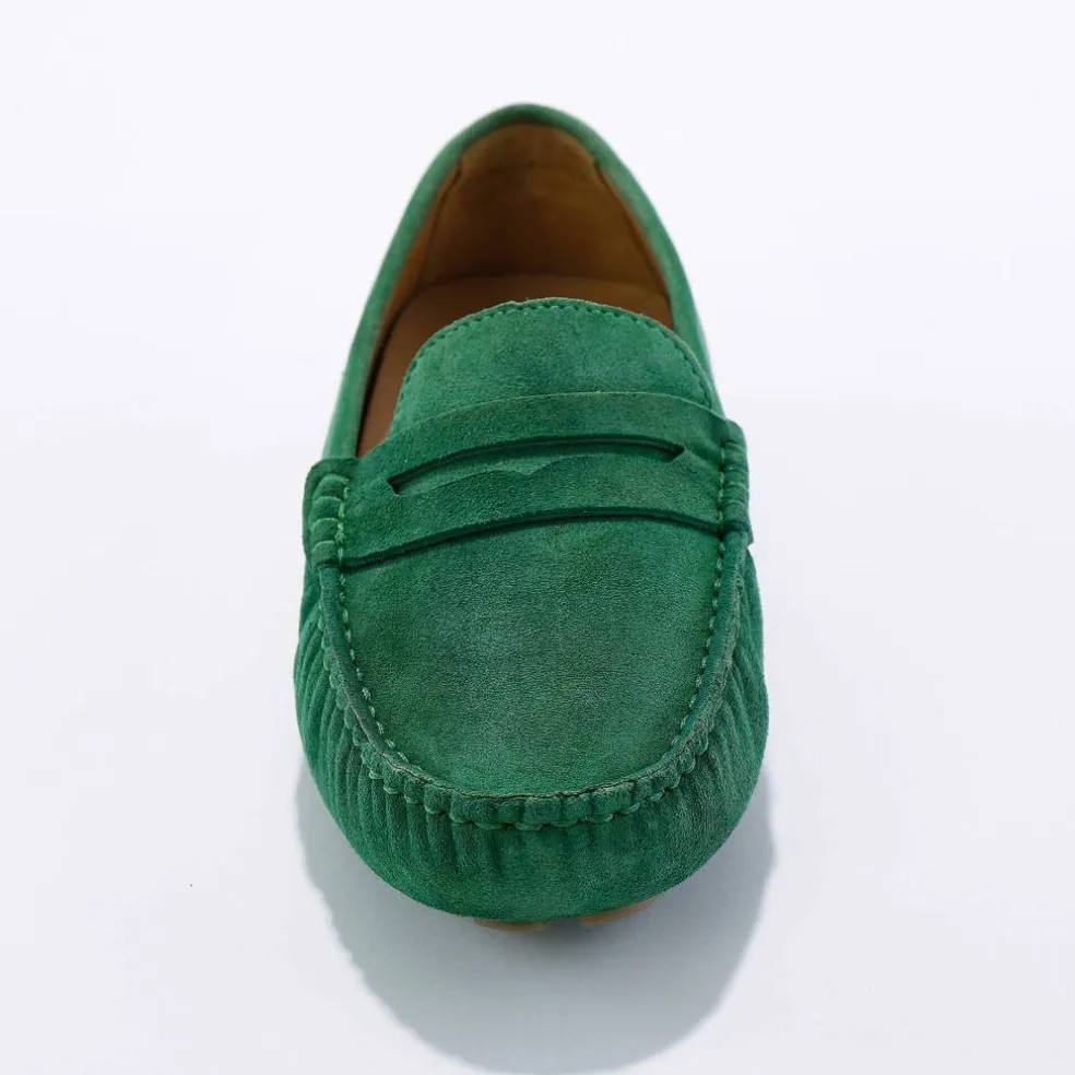 Mocassins en cuir velours