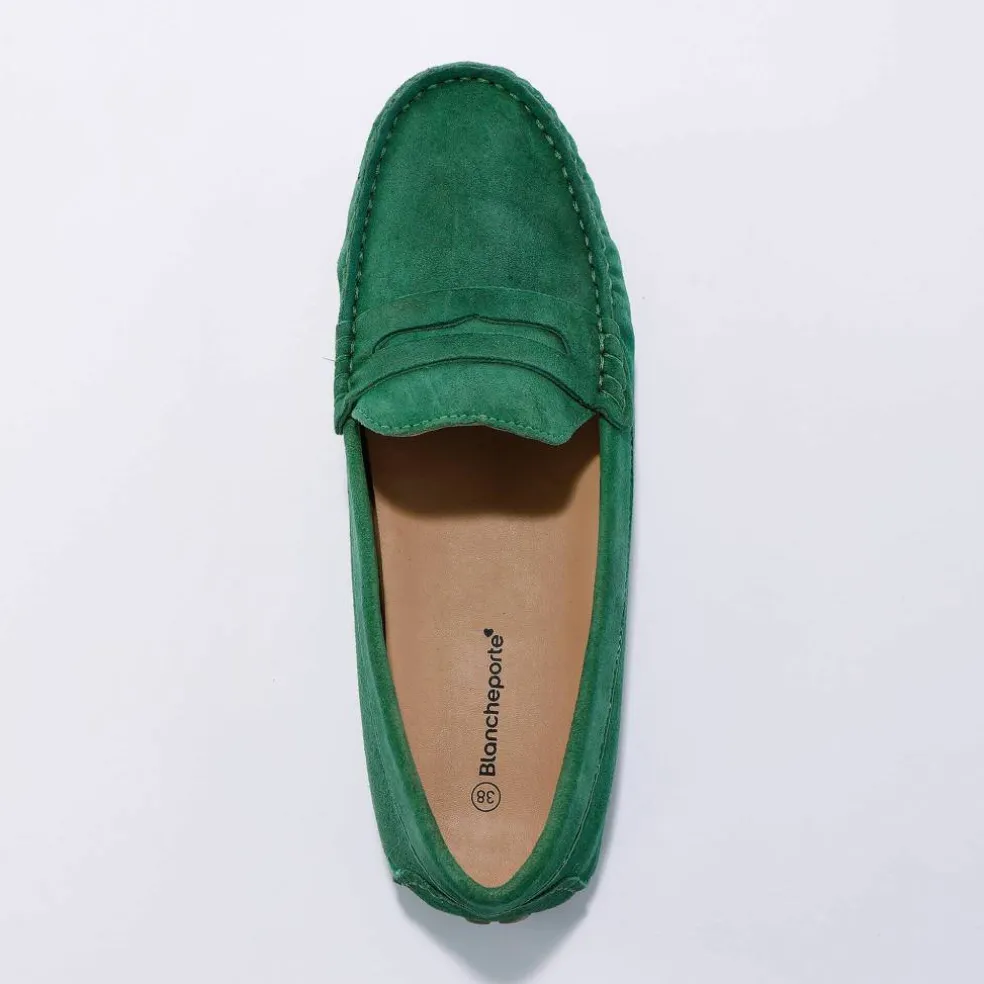 Mocassins en cuir velours