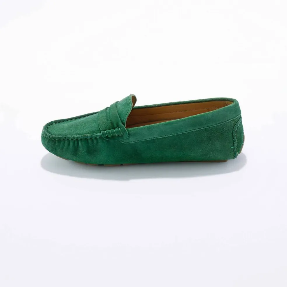 Mocassins en cuir velours