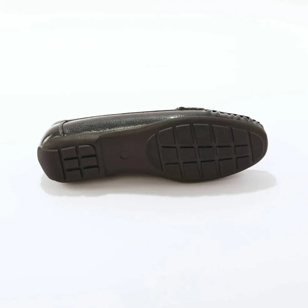 Mocassins à mors, effet métallisé