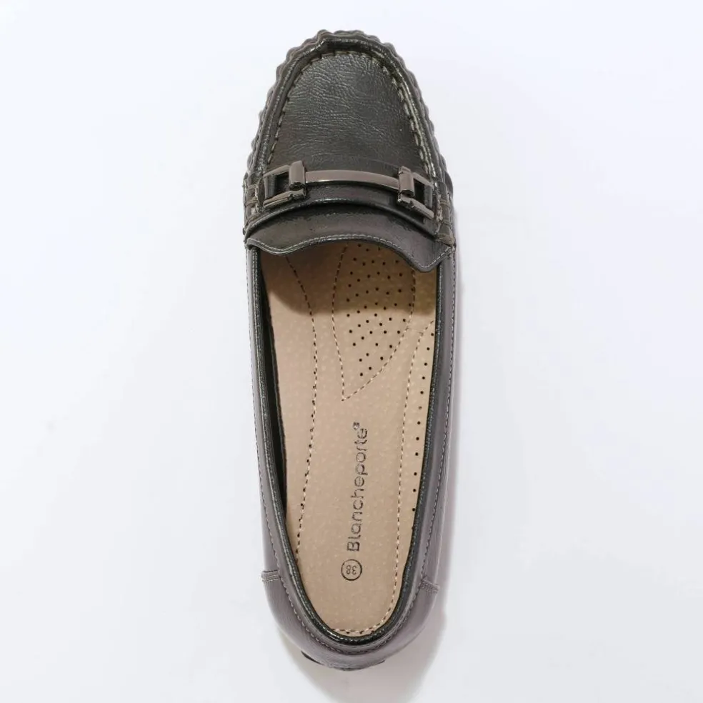 Mocassins à mors, effet métallisé