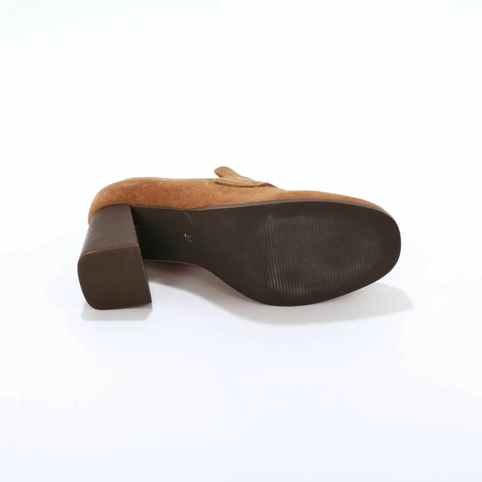 Mocassin à talon croûte de cuir