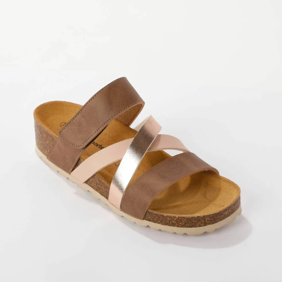 Mules brides scratchées