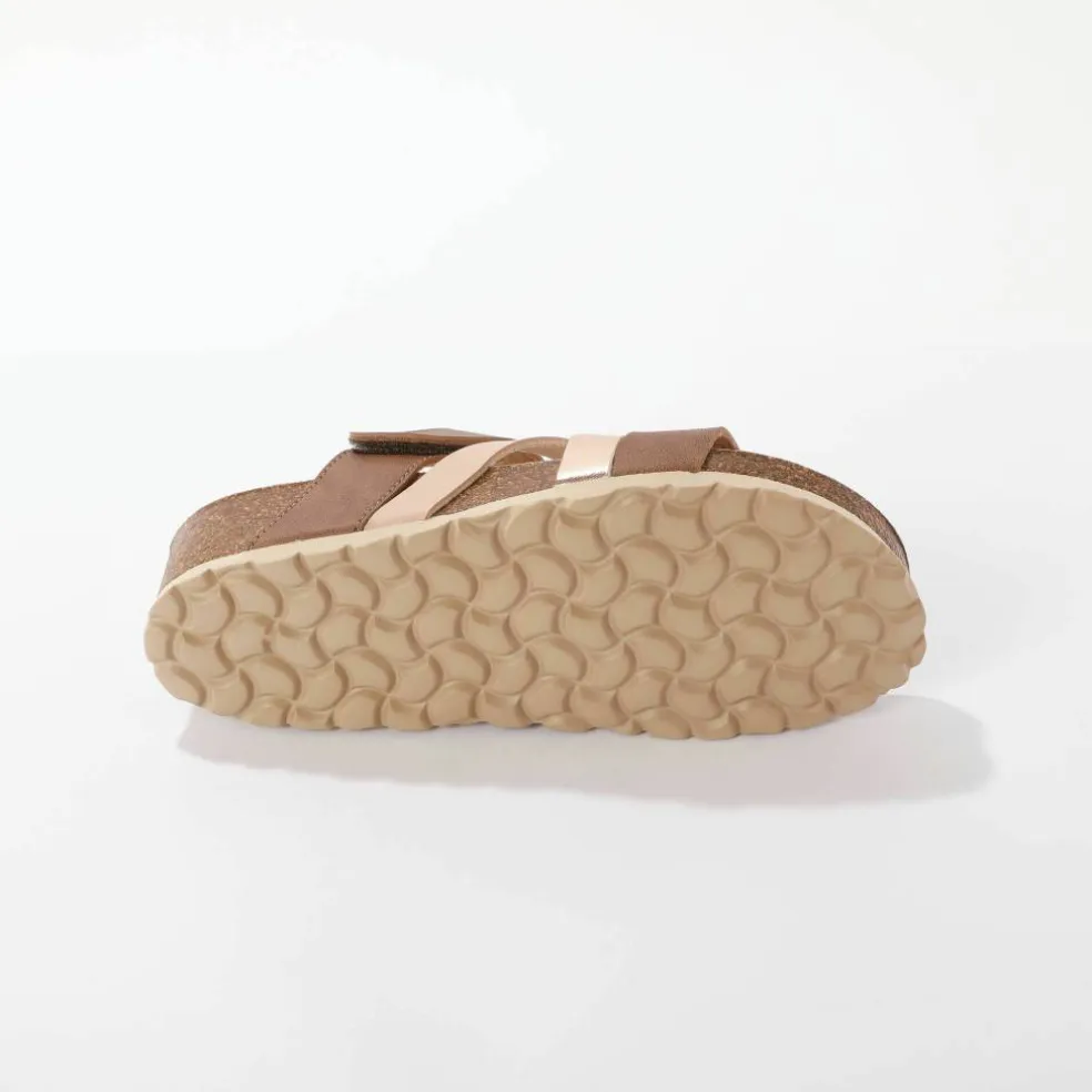 Mules brides scratchées