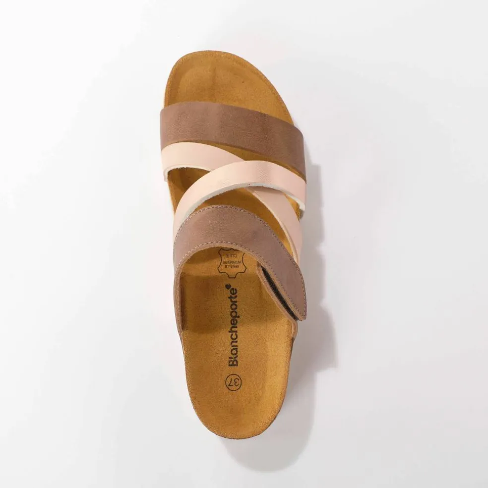 Mules brides scratchées