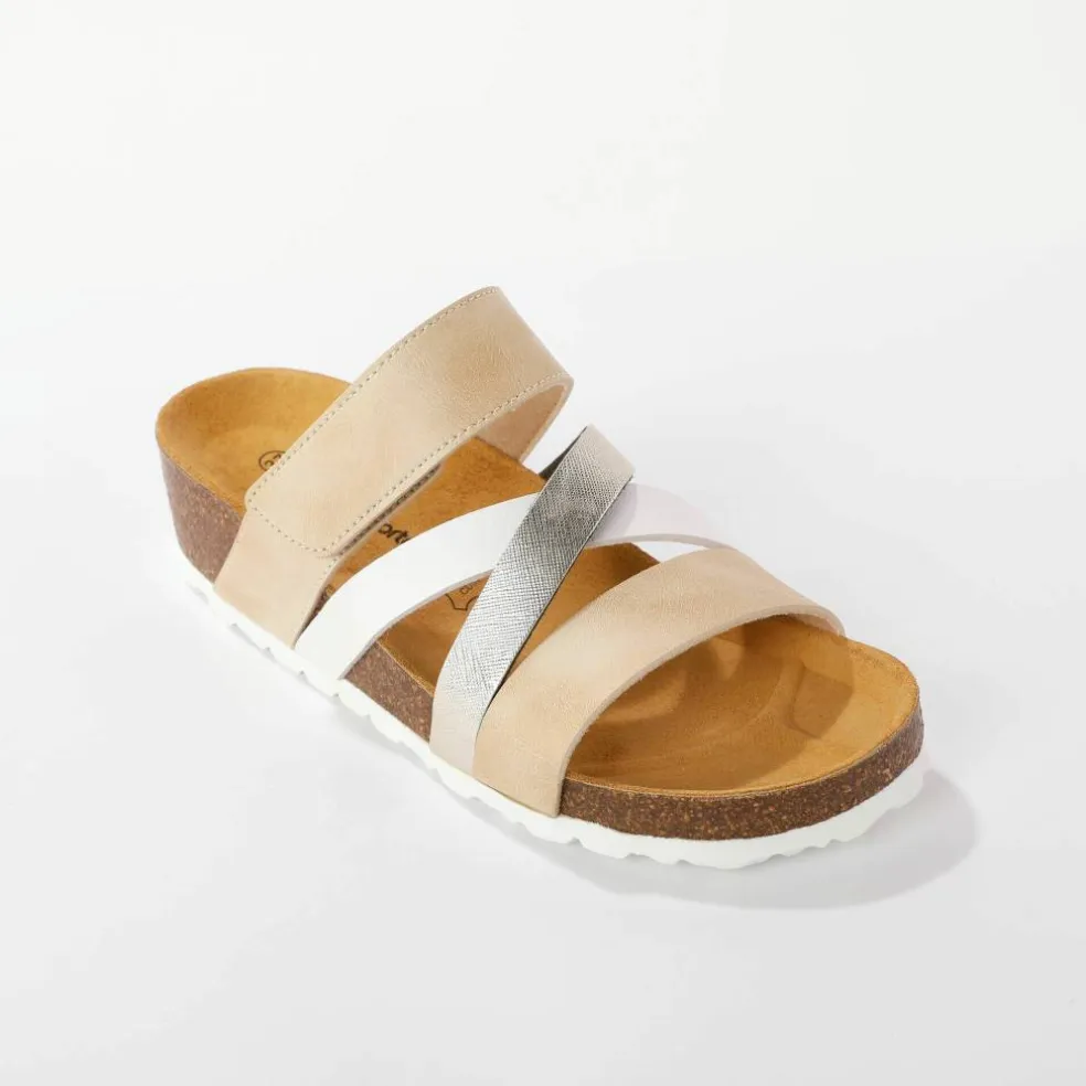 Mules brides scratchées