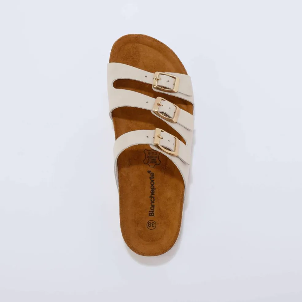 Mules cuir 3 boucles